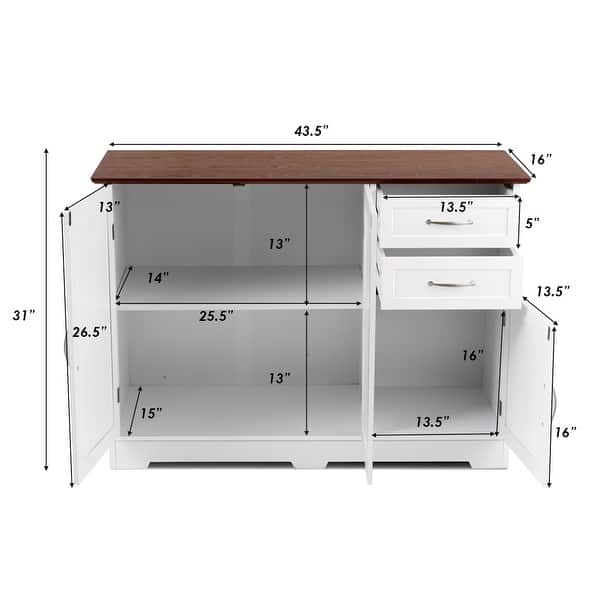 Shop Gymax Buffet Storage Cabinet Console Table Kitchen Sideboardd