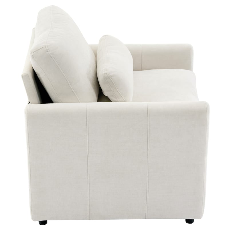 Chenille Oversized Armchair with Double Cushion Design & Lumbar Support - Plush Cloud Sofa