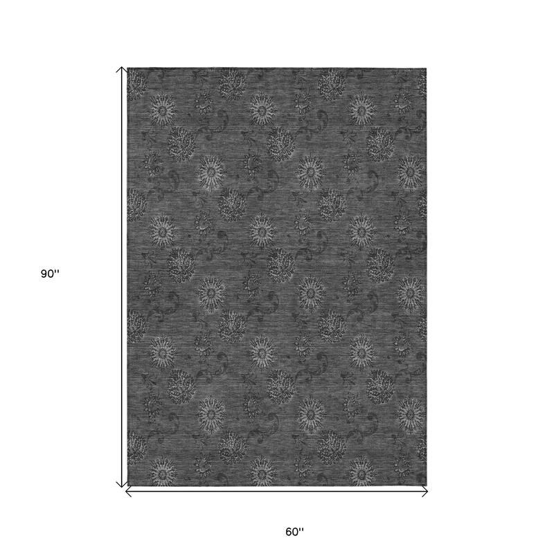 HomeRoots Floral Transitional Rectangle Outdoor Rug