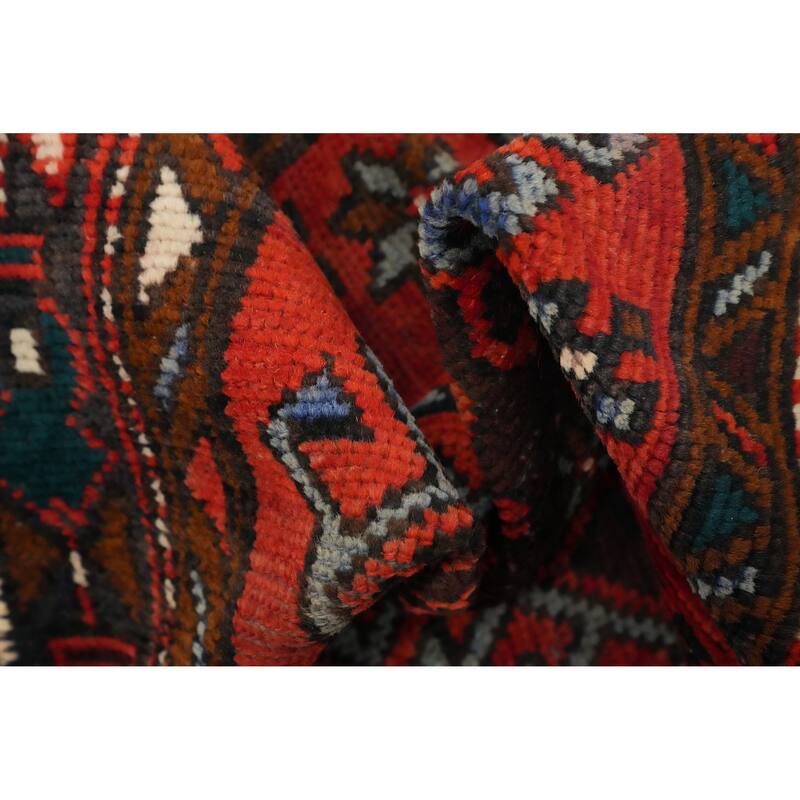 Hand Knotted Oriental 100% Wool Carpet Traditional Tribal Oranges & Rust Hamedan Runner Rug - 10' 1'' X 2' 11''