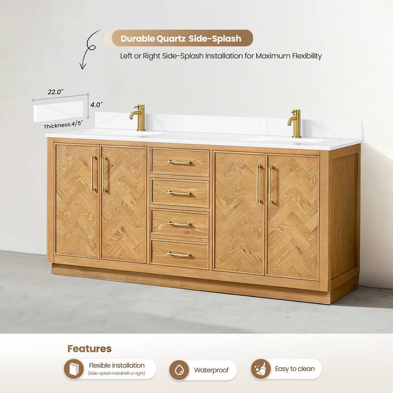 Jakarta Bath Vanity with Quartz Stone Top without Mirror