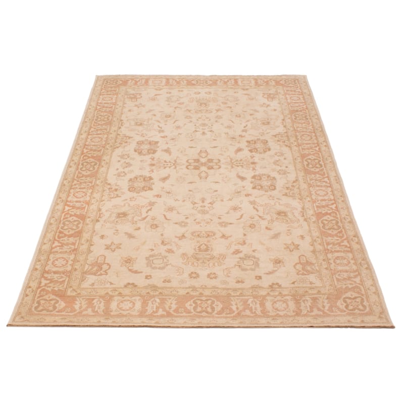 ECARPETGALLERY Hand-knotted Chobi Finest Ivory Wool Rug - 5'10 x 8'7