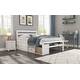preview thumbnail 12 of 43, Full Size Wood Platform Bed with Removable Shelves, 2-Storage Drawers, White