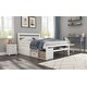 preview thumbnail 12 of 13, Full Size Wood Platform Bed with Removable Storage Shelves, Built-in 2 Storage Drawers,White