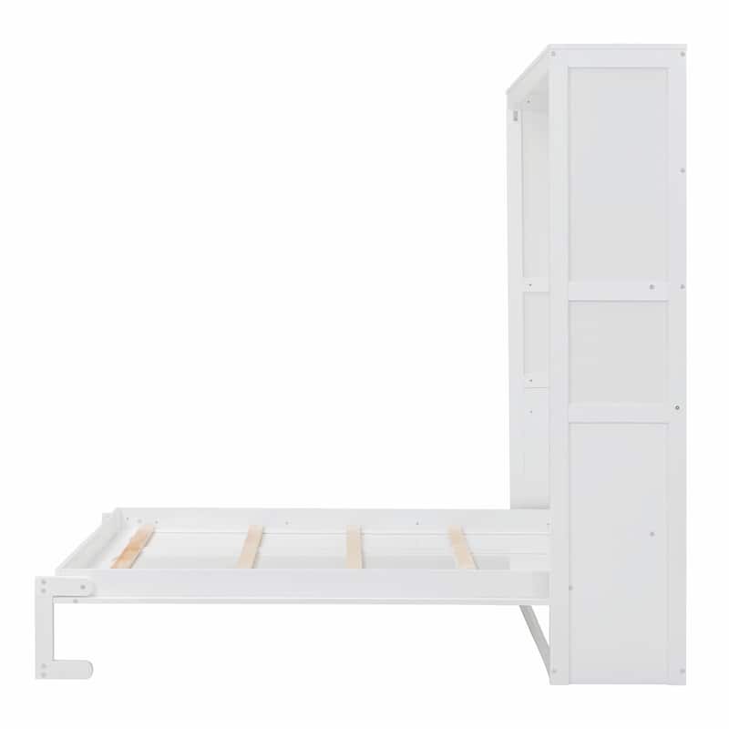 Full/Queen Size Murphy Bed Wall Bed with Shelves