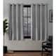 Exclusive Home Forest Hill Woven Room Darkening Blackout Grommet Top Curtain Panel Pair - 52X63 - Ash Grey