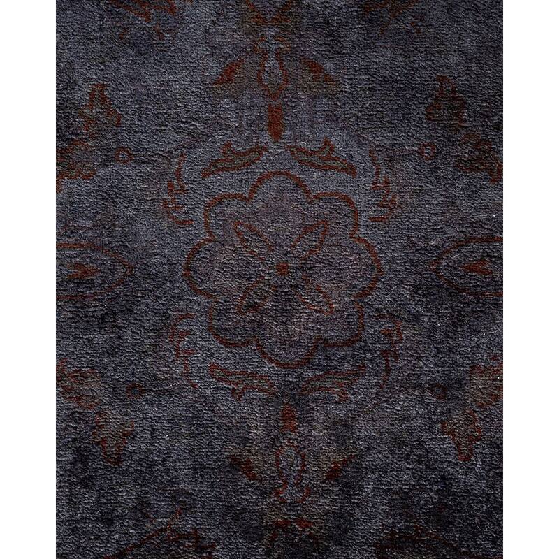 Overton Hand Knotted Wool Vintage Inspired Modern Contemporary Overdyed Gray Area Rug - 8' 4" x 10' 4"