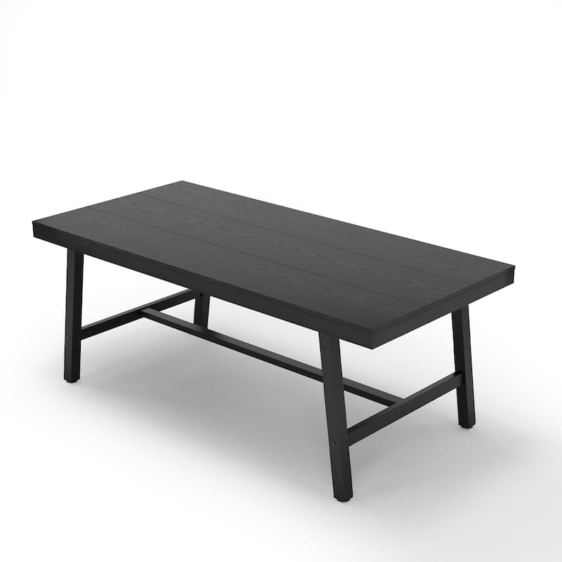 Extra Long Dining Table and Office Desk, Industrial Modern Study Table - Black