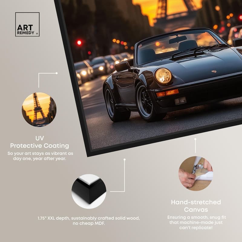 Parisian Porsche Twilight II Canvas by Art Remedy