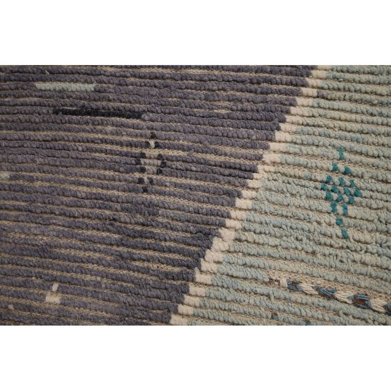 Abstract Moroccan Oriental Large Area Rug Handmade Wool Carpet - 9'10"x 14'7"