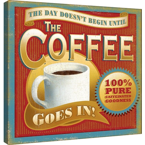 PTM Images 9-100016 PTM Canvas Collection 12" x 12" - "The Day Doesn't Begin" Giclee Coffee Art Print on Canvas