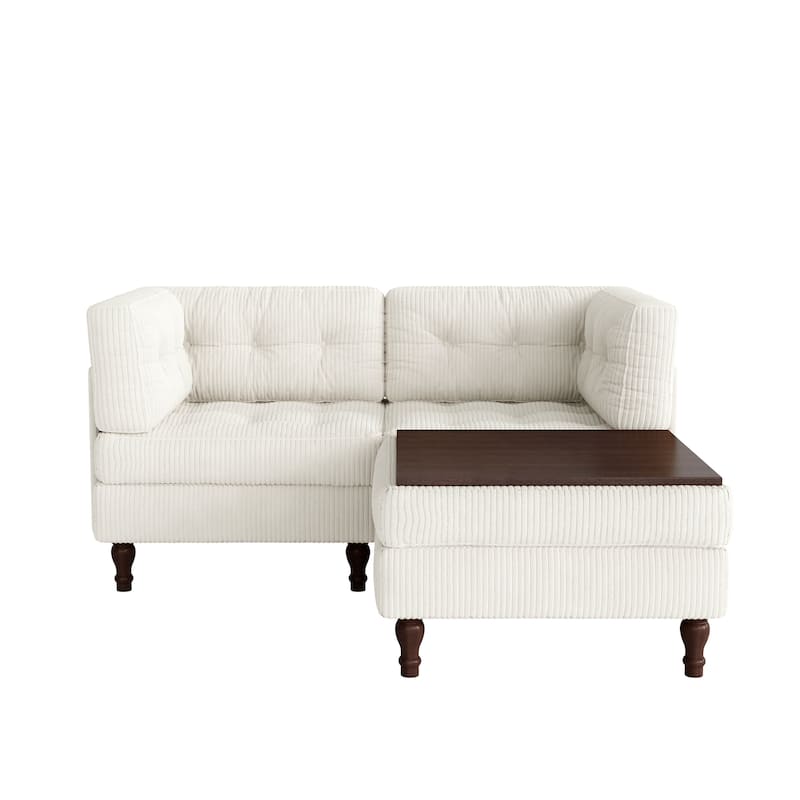 Oversized Sofa Corduroy Tufted Modular Sectional Set