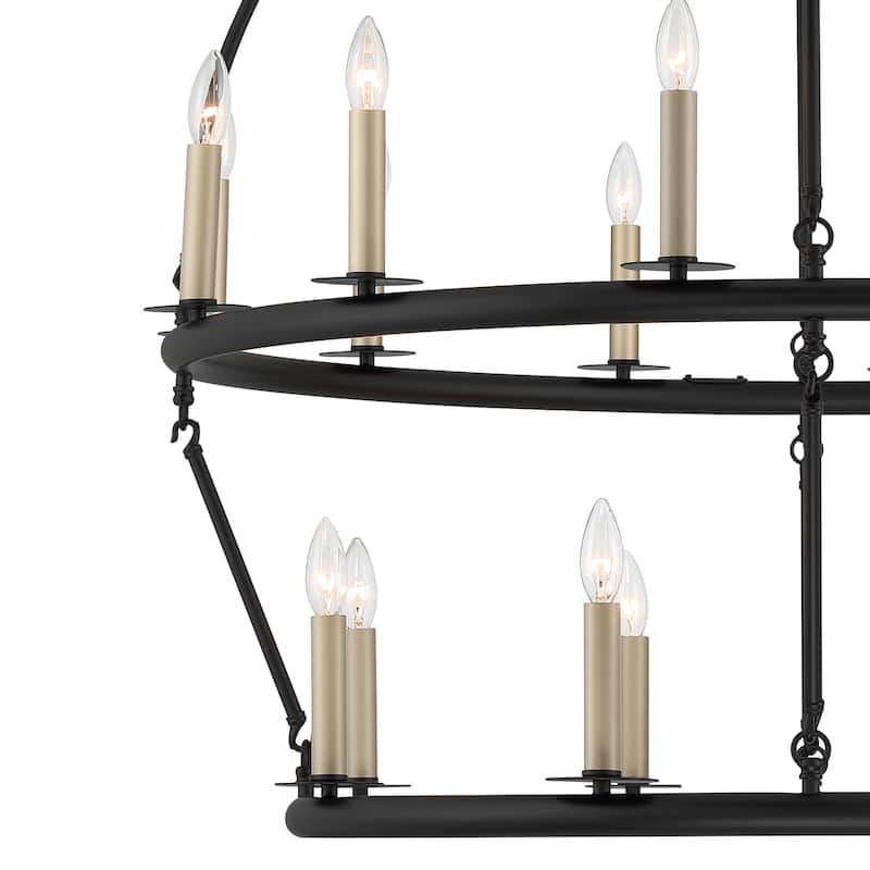 20 Light Wagon Wheel Candle Style Chandelier - 41.34"x41.34"x40.09"