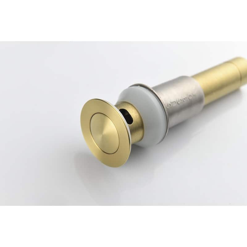 2 Handle Center Lead Free Bathroom Sink Faucet with Swivel Spout, Copper Pop Up Drain and 2 Water Supply Lines