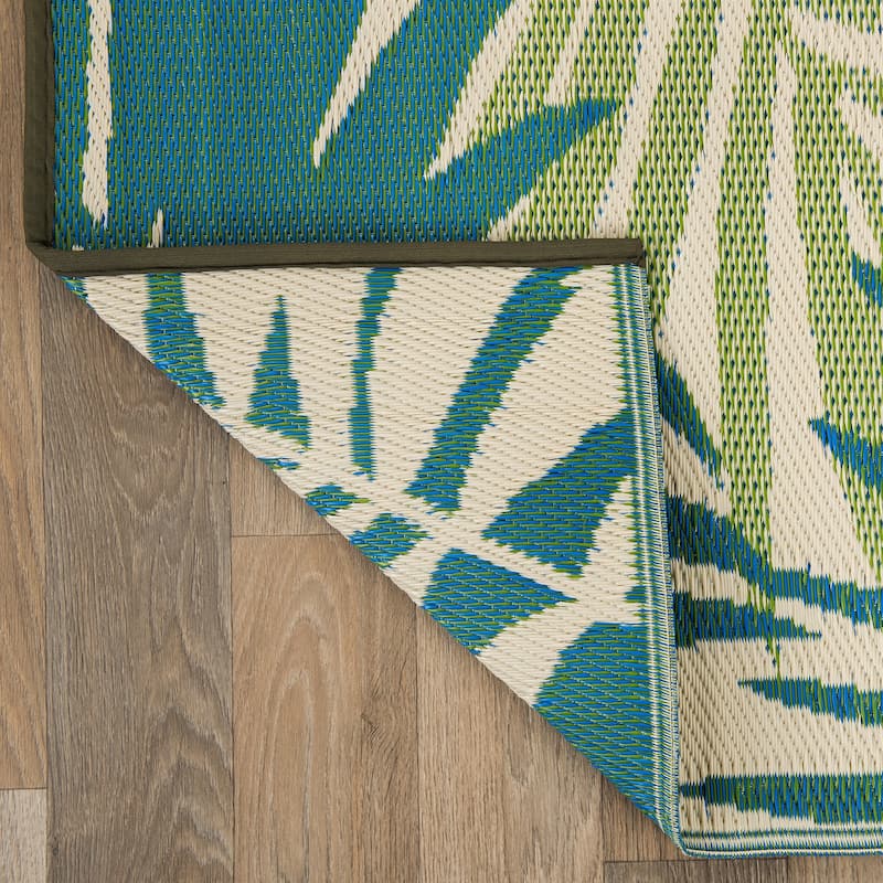 Modern Floral Reversible Plastic Outdoor Rugs