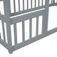 preview thumbnail 7 of 25, Twin Size Wood House-Shaped Floor Bed with Fence and Guardrails, Grey