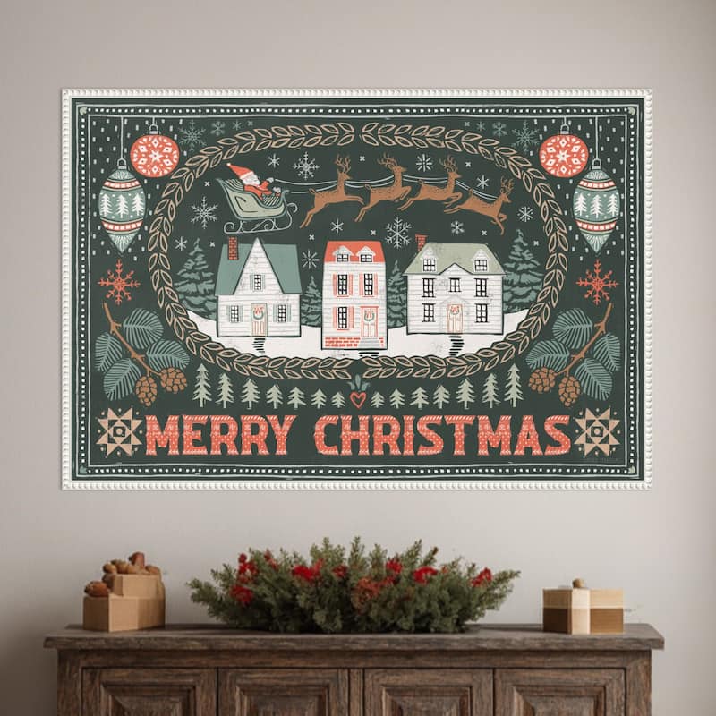 Frosty Forest II by Laura Marshall Framed Canvas Wall Art Print - Sylvie Beaded White