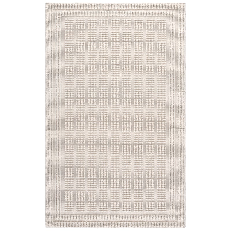 SAFAVIEH Handmade Natura Mysie Raised Textured Wool Blend Rug - 5' x 8' - Ivory