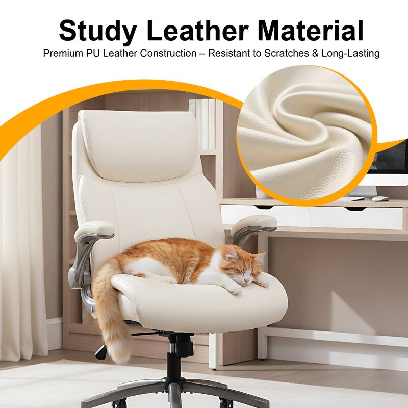 Ergonomic High-Back Office Chair in Premium Leather