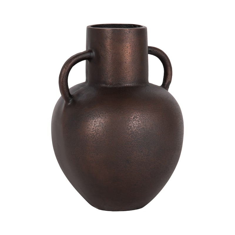 Kate and Laurel Lusila Decorative Metal Vase - 8x8x11 - Bronze