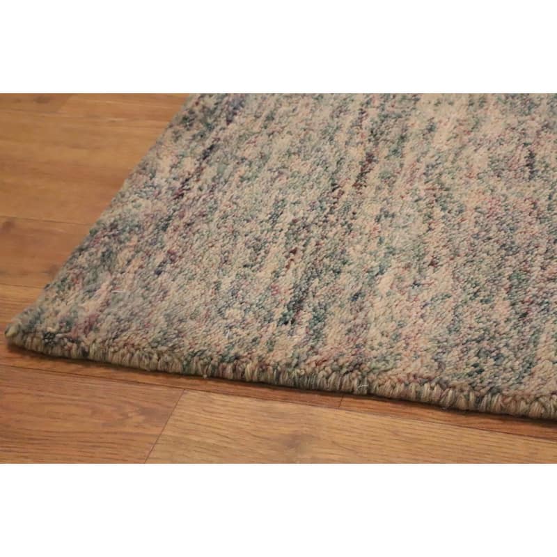 Hand Knotted Oriental 100% Wool Carpet Modern Abstract Beige & Ivories Gabbeh Area Rug - 3' 0'' X 2' 1''