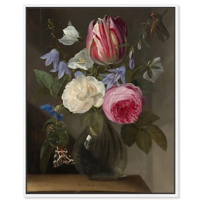 Roses and a Tulip Canvas by Art Remedy