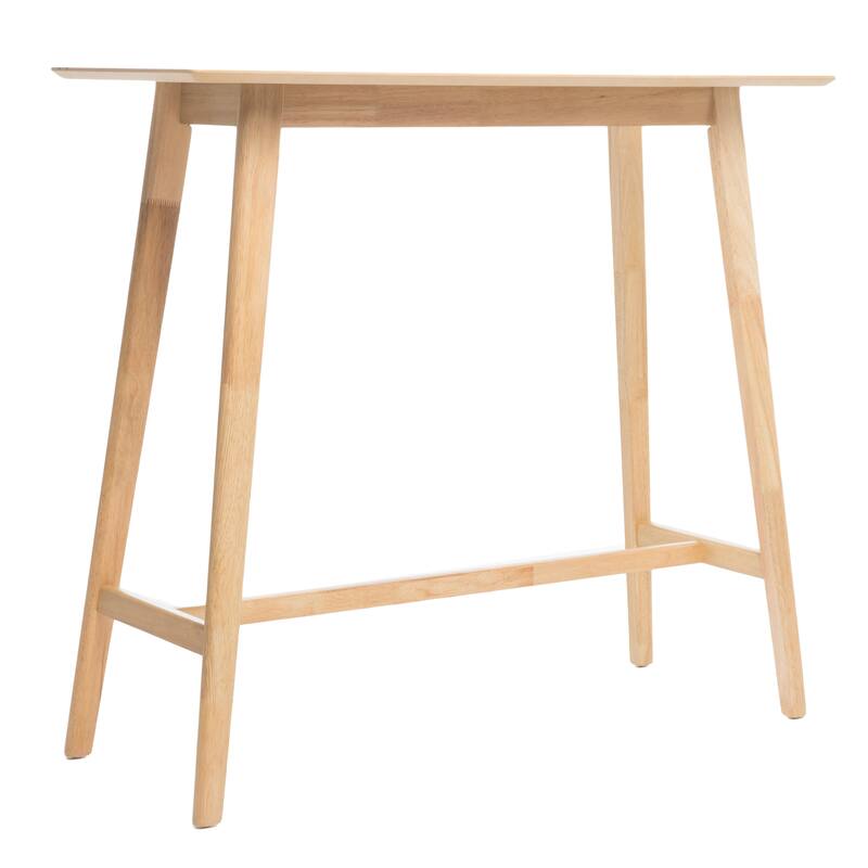 Wood Bar Table, Natural Oak Finish, 17.72 in x 47.24 in x 42.01 in