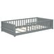 preview thumbnail 45 of 45, Twin Size Wood Floor Platform Bed with Built-in Book Storage Rack
