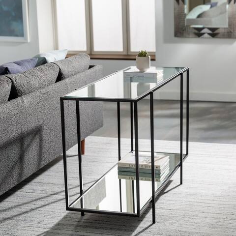 Alecsis Glass Two-Tier 30-inch Console Table - 30"H x 18"W x 47"D