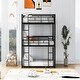preview thumbnail 12 of 22, Metal Twin Size Triple Bunk Bed with Guardrails, Black