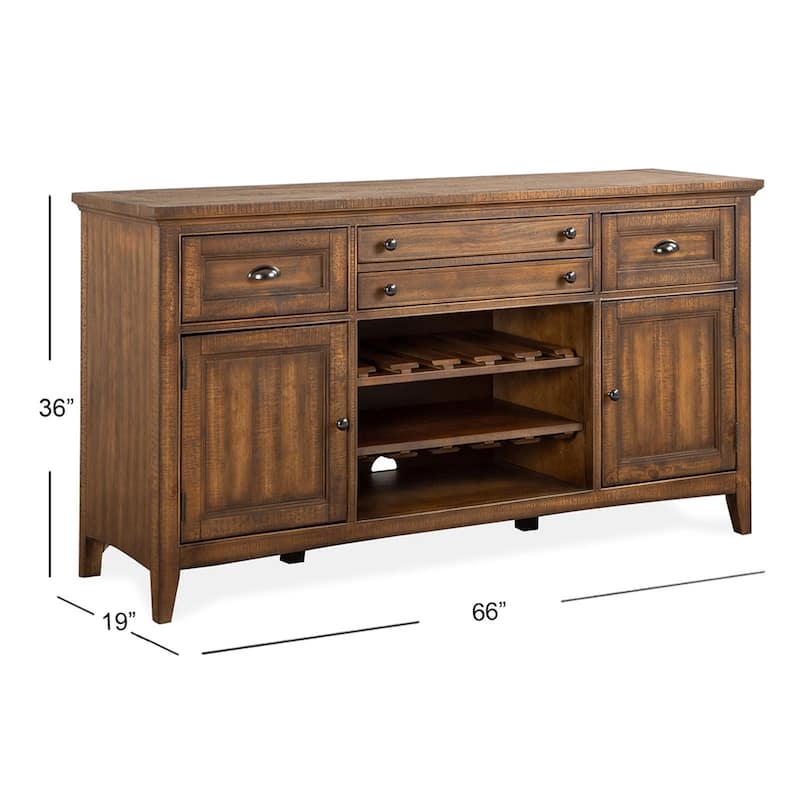 Magnussen Home Bay Creek Toasted Nutmeg Buffet - 66''W x 19''D x 36''H