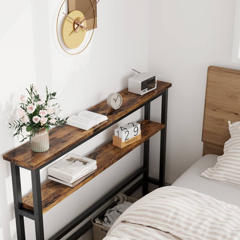 5.9 Inch Narrow Behind Couch Table 2-Tier Console Table