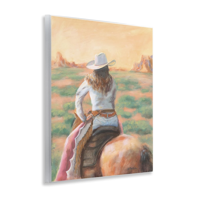 Stupell Cowgirl Atop Country Horse Wall Plaque Art Design By Pam Britton