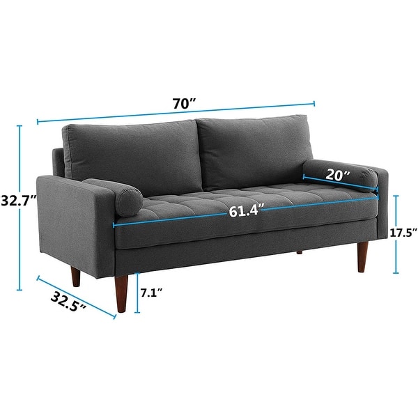Shop Mid Century Upholstered 70 Inch Sofa Living Room Couch
