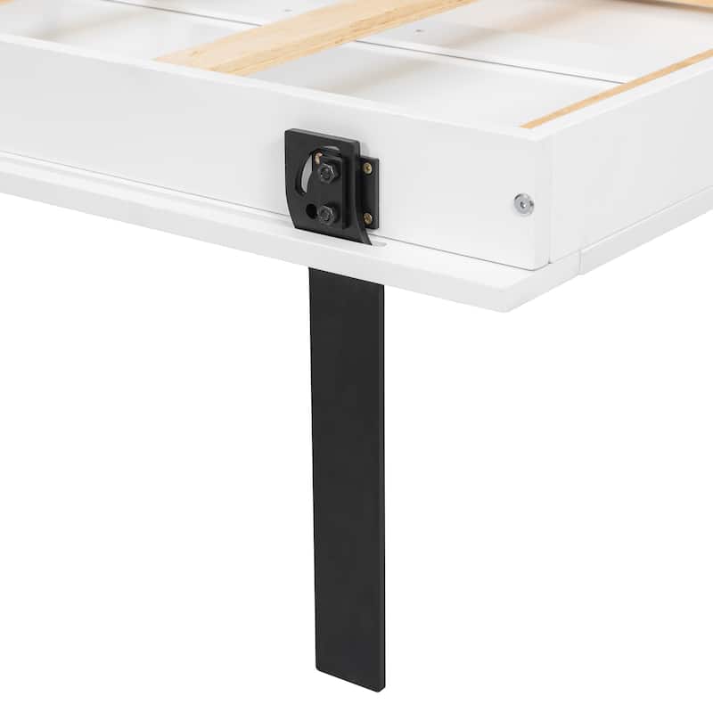 Queen Murphy Bed 360° Rotating Hidden Storage Racks Cabinet Wall Bed