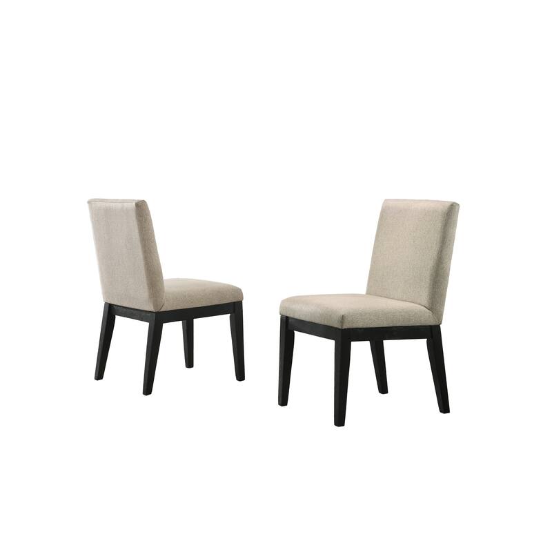 Set of 2 Beige Contemporary Fabric 19" Dining Chair - Beige