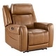 preview thumbnail 18 of 51, Leo Dual Motor Genuine Leather Power Recliner With Power Headrest