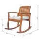 preview thumbnail 4 of 5, Outsunny Outdoor Patio Acacia Wood Rocking Chair with Cushioned Seat - White 1 PC