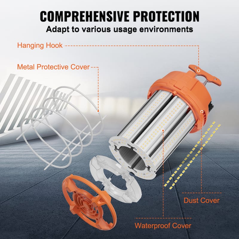 LED Portable Work Lamp, 150W, 20000lm, 5000K Durable & Water-Resistant - 20000 lumens