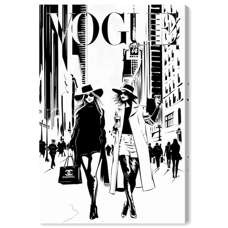 Shopping Gals Cover Canvas by Art Remedy, Gallery Wrapped - 24" x 36"