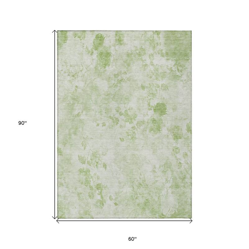 HomeRoots Floral Transitional Rectangle Outdoor Rug