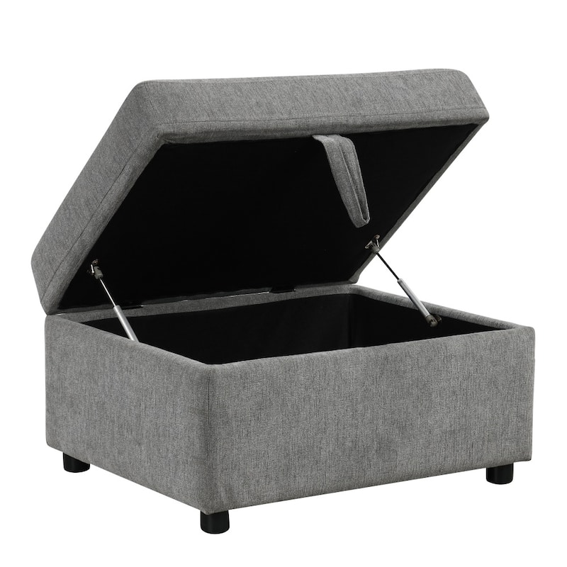 109.1" Convertible Pull-out Sectional Sofa Bed with Movable Storage Ottoman