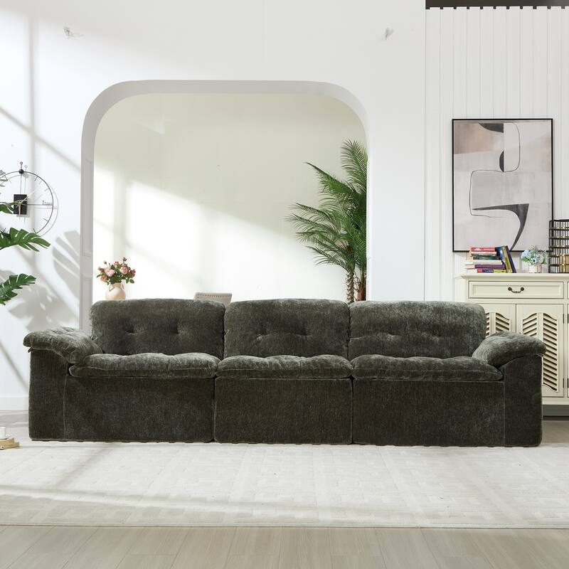 Modular Convertible Cushioned Sleeper Sofa Set - Emerald(3 Seat)