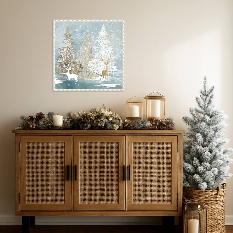 Endless Magic by PI Studio (22 x 22 in.), Framed Canvas Wall Art Print - Sylvie Beaded White