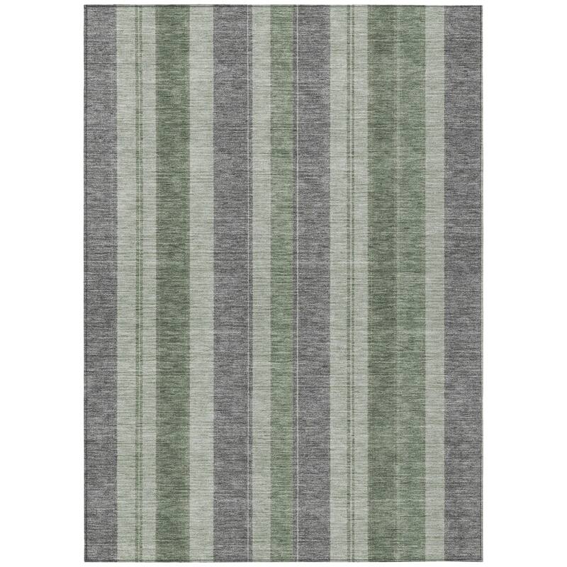 HomeRoots Striped Transitional Rectangle Outdoor Rug