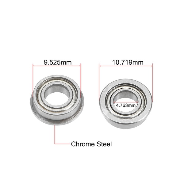 1//4/" x 5//8/" x 0.1960/" FR4zz Flange Metal Double Shielded Ball Bearing 5 PCS