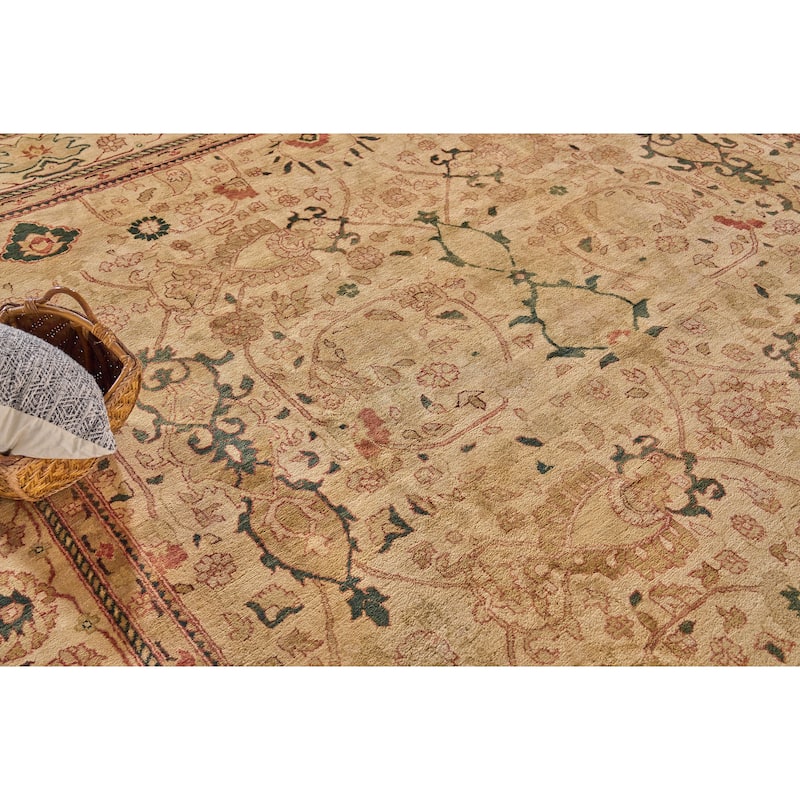 EXQUISITE RUGS ONE-OF-A-KIND Antique Weave Ziegler Hand Knotted Beige Rug - 11'10"x14'3"