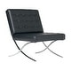 preview thumbnail 6 of 23, Attriom Modern Leather and Chrome Slipper Chair for Living Room - 30.25 x 26 x 34.75" Black