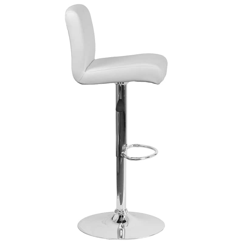 Vinyl Adjustable Height Barstool - 16.25"W x 19.5"D x 36.75" - 44.75"H