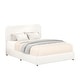 preview thumbnail 10 of 10, Patent Ivory Boucle Queen Storage Bed with Curved Headboard